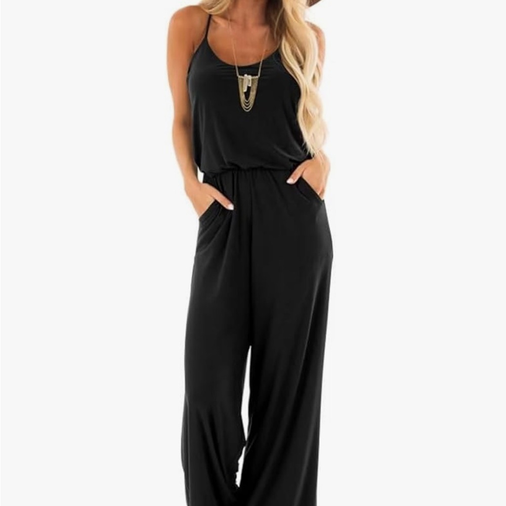 Black Sleek Jumpsuit with High-Waisted Design